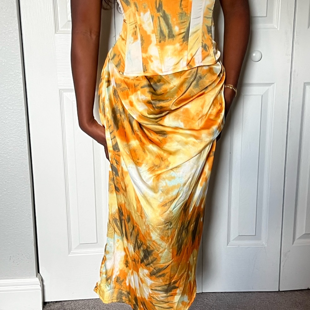 PrettyLittleThing Yellow Ruched Maxi Skirt Resort Wear